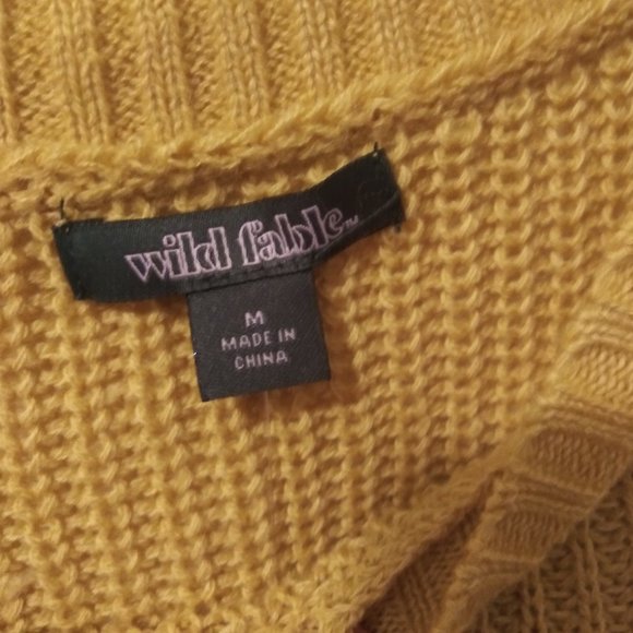 Wild Fable mustard yellow fall cropped sweater - Picture 4 of 9